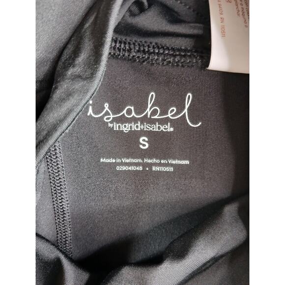 Ingrid + Isabel Maternity Leggings Women Small Black Shiny Faux Leather Pant NWT - Picture 3 of 10